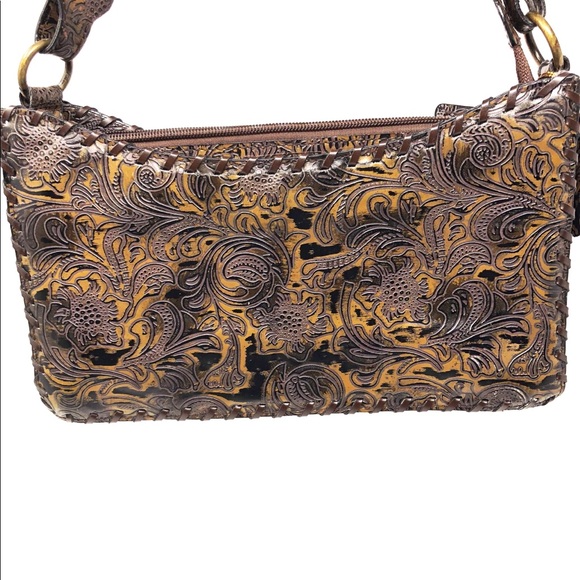 🔸Brown Embroidered Shoulder Purse - Picture 2 of 4
